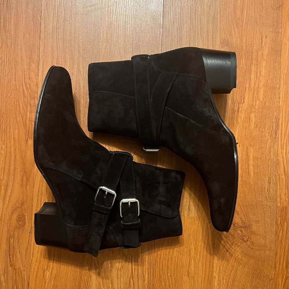 Amiri black suede buckle boot (never worn)